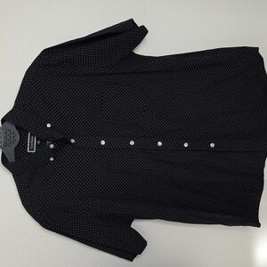 Club Room Men's Black Polka Dot Button Down Shirt